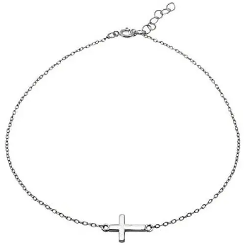 River Island Sterling Silver Adjustable 9'' Anklet Chain Cross design with Extender | Available in Silver, Rose and Yellow Gold. River Island Sterling Silver Adjustable 9'' Anklet Chain Cross design with Extender | Available in Silver, Rose and Yellow Gold.