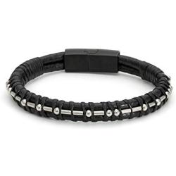 MEMGIFT FCK Cancer Morse Code Leather Bracelets for Men Women Funny Inspirational Cancer Survivor Gifts