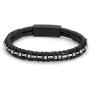 MEMGIFT FCK Cancer Morse Code Leather Bracelets for Men Women Funny Inspirational Cancer Survivor Gifts