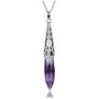 Top Plaza Natural Healing Crystal Stone Necklace Antique Silver Gemstone Point Pendulum Necklaces Reiki Quartz Jewelry for Women Girls