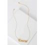 Crazy Feng Zodiac Sign Necklaces for Women Constellation Necklace Astrology Jewelry Old English Necklace 18k Gold Plated Friendship Necklace Jewelry Gift 14.2+2.75''