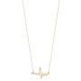 GELIN 14k Solid Gold 0,01 ct Diamond Heartbeat Cardiogram Pendant Chain Necklace for Women,18 INCH