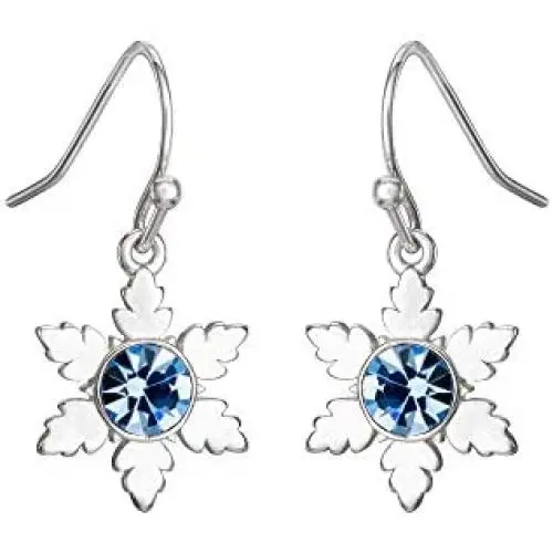 Disney Frozen 2 Fine Silver Plated Blue Crystal Snowflake Dangle Earrings Disney Frozen 2 Fine Silver Plated Blue Crystal Snowflake Dangle Earrings