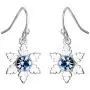 Disney Frozen 2 Fine Silver Plated Blue Crystal Snowflake Dangle Earrings Disney Frozen 2 Fine Silver Plated Blue Crystal Snowflake Dangle Earrings