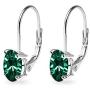Sterling Silver 6x4mm Oval-Cut Solitaire Tiny Huggie Leverback Earrings Made with Swarovski Crystals