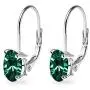 Sterling Silver 6x4mm Oval-Cut Solitaire Tiny Huggie Leverback Earrings Made with Swarovski Crystals Sterling Silver 6x4mm Oval-Cut Solitaire Tiny Huggie Leverback Earrings Made with Swarovski Crystals