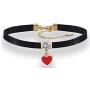 Konpicca Black Leather Punk Choker Premium Black Vegan Leather Choker and Collar Necklace with Elegant Pendant