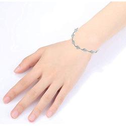Jewelili Sterling Silver 1/10 Cttw Natural White Round Shape Diamond Bracelet, 7.25''