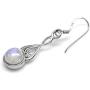 Silvershake Natural Moonstone White Gold Plated 925 Sterling Silver Victorian Swirl Style Dangle Hook Earrings