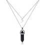 Natural Stone MultiLayer Moon Choker Necklace Pendant Fashion Jewelry For Women Girls Natural Stone MultiLayer Moon Choker Necklace Pendant Fashion Jewelry For Women Girls