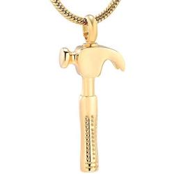 Unisex Cremation Jewelry for Ashes Stainless Steel Hammer Cremation Pendant Locket Keepsake Urn Ashes Memorial Jewelry