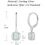 October Birthstone Sterling Silver Created White Opal Necklace/Earrings Halo Pendant Stud Leverback Dangle Cubic Zirconia CZ Fire Opal Fine Jewelry for Women October Birthstone Sterling Silver Created White Opal Necklace/Earrings Halo Pendant Stud Leverback Dangle Cubic Zirconia CZ Fire Opal Fine Jewelry for Women