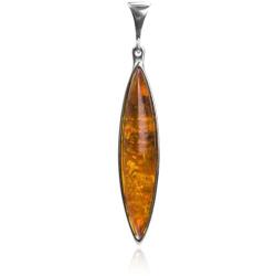 Ian and Valeri Co. Amber Sterling Silver Marquise Pendant