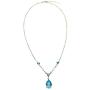 RB Gems Sterling Silver 925 Necklace Genuine Gemstone Pear 18X13 mm, Rhodium-Plated Finish