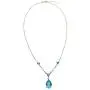 RB Gems Sterling Silver 925 Necklace Genuine Gemstone Pear 18X13 mm, Rhodium-Plated Finish