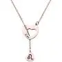 ENSIANTH Rose Gold Zodiac Signs Heart Necklace Stainless Steel Lariat Y Necklace Best Birthday Gift