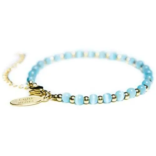 Beaded Bracelets for Women - Celebrity Endorsed 14k Gold Bracelets Turquoise Bracelet Bracelet Aqua Cat Eye Charm Fashionable Handmade Crystal Jewelry for Giving Back Beaded Bracelets for Women - Celebrity Endorsed 14k Gold Bracelets Turquoise Bracelet Bracelet Aqua Cat Eye Charm Fashionable Handmade Crystal Jewelry for Giving Back