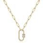 Turandoss Gold Paperclip Chain Necklace for Women, 14K Gold Plated Dainty Paperclip Link Chain Necklace Medallion Evil Eye Star Lightning Heart Butterfly Oval Link Paperclip Chain Necklaces for Women