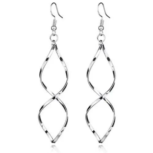 Lucky 8 Spiral Earrings Curve Twist Earrings Wave Helix Dangle Drop Earrings for Women Girls Dainty Jewelry Lucky 8 Spiral Earrings Curve Twist Earrings Wave Helix Dangle Drop Earrings for Women Girls Dainty Jewelry