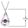 Brilliance in Motion 925 Sterling Silver Dancing Birthstone Teardrop Pendant Necklace, 18''