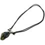 Mia Jewel Shop Tumbled Healing Gemstone Pendant Round Chrysocolla Stone Adjustable Necklace