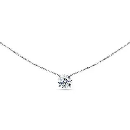 Sterling Silver 6mm Small Round Solitaire Choker Necklace Made with Swarovski Crystals Sterling Silver 6mm Small Round Solitaire Choker Necklace Made with Swarovski Crystals