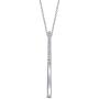La Joya 0.05 ct Round White Natural Diamond 10K Gold Stick Bar Vertical Pendant Necklace for Womens Teens
