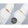 Handmade Bangle Bracelet in Gold with Crystal Gemstone (Champagne Color)