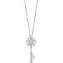 Jewelili Enchanted Disney Fine Jewelry 14K Rose Gold Over Sterling Silver Diamond Accent Belle Key Diamond.