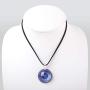 SUVANI Glass Jewelry Om Ohm Aum Symbol Mandala Cabochon Round Pendant Necklace 17-19” Choose Color