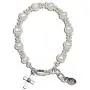 Childrens Sterling Silver Cross Bracelet and/or Necklace with Cultured Pearl and High End Crystal for First Communion, Baptism or Christening Childrens Sterling Silver Cross Bracelet and/or Necklace with Cultured Pearl and High End Crystal for First Communion, Baptism or Christening