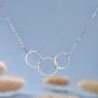 30th Birthday Gifts for Women,Sterling Silver 3 Circle CZ Necklace for Her Three Decade Jewelry,30 Years Old Birthday Gift Ideas