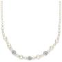 Mariell Ivory Pearl & Swarovski Rhinestone Crystal Wedding Tennis Necklace for Women, Jewelry for Brides