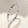 CIUNOFOR Cubic Zirconia Bracelet with 9 Colored Stones for Women Girls Stainless Steel Bangle Silver Rose Gold Plate Tone Wide Band Bracelet CIUNOFOR Cubic Zirconia Bracelet with 9 Colored Stones for Women Girls Stainless Steel Bangle Silver Rose Gold Plate Tone Wide Band Bracelet