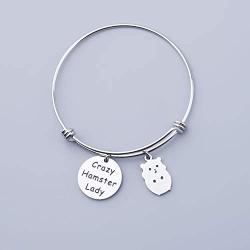 WUSUANED Pet Lover Gift Hamster Charm Bracelet Crazy Hamster Lady Hamster Lover Bracelet Animal Lover Jewelry Gift for Women