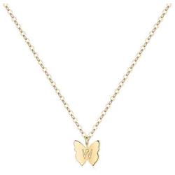 Turandoss Initial Butterfly Necklaces for Girls - Dainty 14K Gold Filled Handmade Personalized Letter Butterfly Choker Necklaces for Women Girls Jewelry Gifts