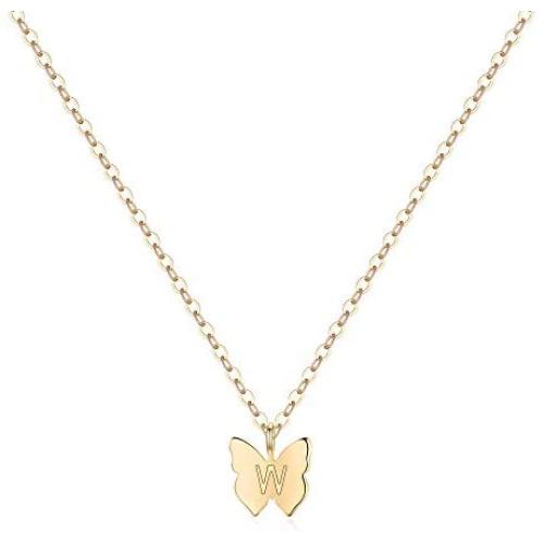 Turandoss Initial Butterfly Necklaces for Girls - Dainty 14K Gold Filled Handmade Personalized Letter Butterfly Choker Necklaces for Women Girls Jewelry Gifts