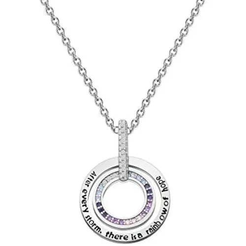 BAUNA After Every Storm there Is A Rainbow Of Hope Rainbow Necklace Encouragement Inspirational Jewelry for New Mom BFF