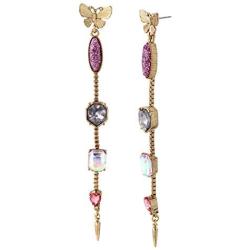 Betsey Johnson Butterfly Linear Earrings