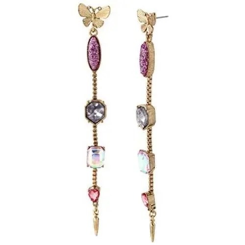 Betsey Johnson Butterfly Linear Earrings