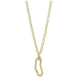 Lucky Feather State Necklace 14K Gold-Dipped Pendant on Adjustable 16”-18” Chain