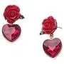 18K Gold Plated Heart-shaped Crystal Rose Charm Dangle Drop Earrings For Women Girls Retro fashion Jewelry 18K Gold Plated Heart-shaped Crystal Rose Charm Dangle Drop Earrings For Women Girls Retro fashion Jewelry