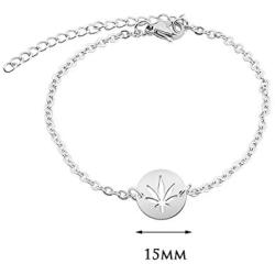 KUIYAI Marijuana Weed Leaf Pendant Necklace Bracelet Cutout Hemp Leaves Necklace Cannabis Jewelry