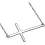 925 Sterling Silver Sideways Cross Necklace for Women - Small Dainty Side Ways Cross Faith Necklace in Silver, Yellow Gold & Rose Gold - Womens Jewelry Gift for Birthday, Christmas and Mothers Day