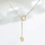Olbye Gold Heart Necklace Choker Minimal Drop Necklace Jewelry for Women and Girls Simple Y Necklace (1 Layer)