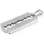 Bling Jewelry Personalize Hip Hop Biker Punk Rock Large Razor Blade Dog Tag Pendant Necklace for Men Black Silver Tone Stainless Steel 20 Inch