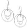 Pepe Dominguez 925 Sterling Silver 3 Hoops in Satellite Orbit Dangle Earrings