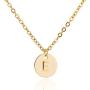 Initial Pendant Necklace, 14K Gold Filled Dainty Round Disc Double Side Engraved Hammered Initial Necklace Personalized Letter Pendant Initial Necklaces Jewelry Gifts for Women Girls
