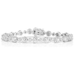 NATALIA DRAKE 1/20 Cttw White Diamond Bracelet for Women in Rhodium Plated Sterling Silver (Color H-I/Clarity I2-I3)