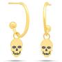 Nicole Miller Fine Jewelry Whimsical Collection 14k Yellow Gold Skull Earrings